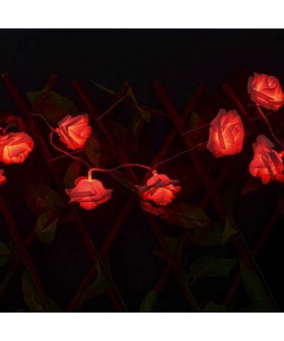 20 Led Battery Operated Premium String Romantic Flower Rose Fairy Light Lamp Outdoor for Valentine's Day- Wedding- Room- Gard...