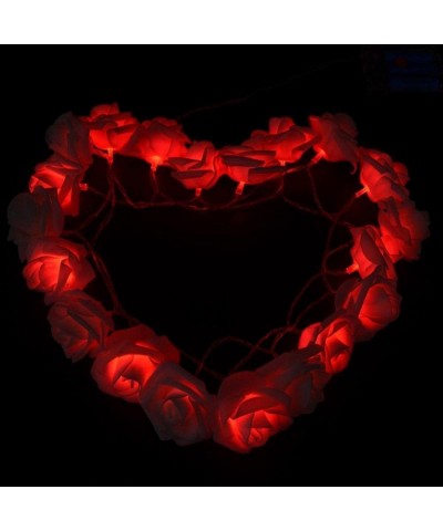 20 Led Battery Operated Premium String Romantic Flower Rose Fairy Light Lamp Outdoor for Valentine's Day- Wedding- Room- Gard...