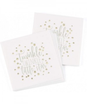 Baby Shower Napkins- 4.75-Inch (Folded)- Metallic Twinkle - Metallic Twinkle - CW18NMQQ9GR $13.94 Tableware