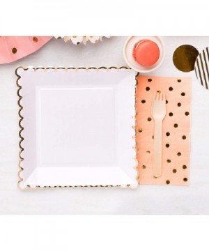 Gold Accent Polka Dot Disposable Guest Towels - 8" x 4.5" - 50 Count (Coral) - Coral - C819GULWLN8 $15.71 Tableware