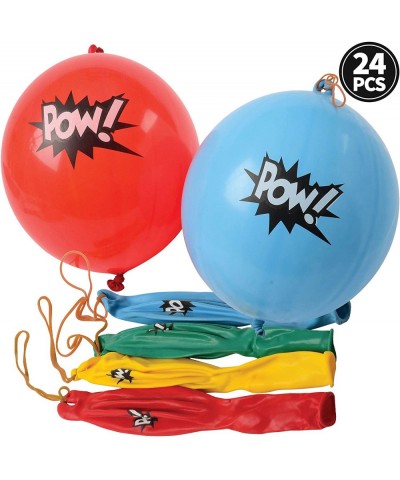Superhero Punch Balloons - Pack of 24 Bulk- Large Punching Balls- Pow Comic Book Super Hero Designs For Carnivals- Goodie Bag...