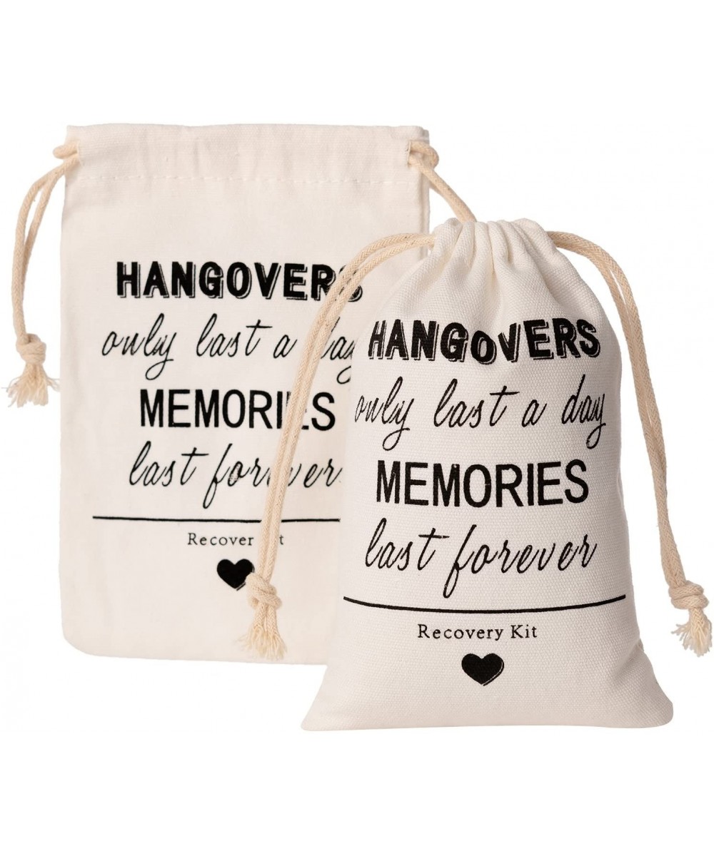 Hangover Kit Bags- Recovery Kit Bags- Bachelorette Party Decorations-"Hangovers Only Last a Day" 10 pcs- 4"x6"- cotton - CD18...