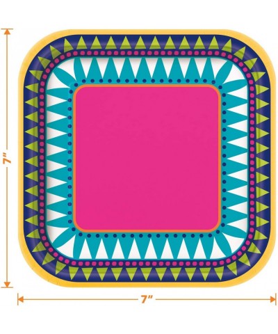 Fiesta Party Supplies for Cinco De Mayo and Summer Parties (Blue Fiesta Paper Dessert Plates and Beverage Napkins) - Blue Fie...