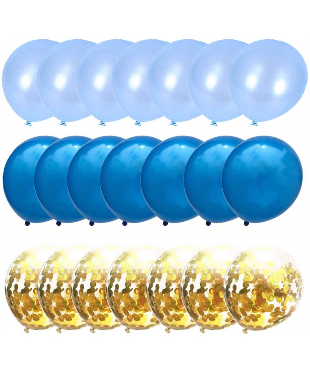 Confetti Balloons Gold Blue Metallic Balloon Wedding Baby Bridal Shower Birthday Party Favor Suppliers 12inch 50packs - Blue+...