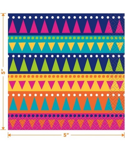 Fiesta Party Supplies for Cinco De Mayo and Summer Parties (Blue Fiesta Paper Dessert Plates and Beverage Napkins) - Blue Fie...