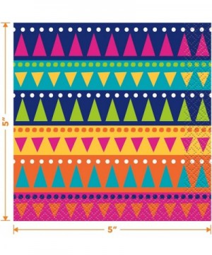 Fiesta Party Supplies for Cinco De Mayo and Summer Parties (Blue Fiesta Paper Dessert Plates and Beverage Napkins) - Blue Fie...