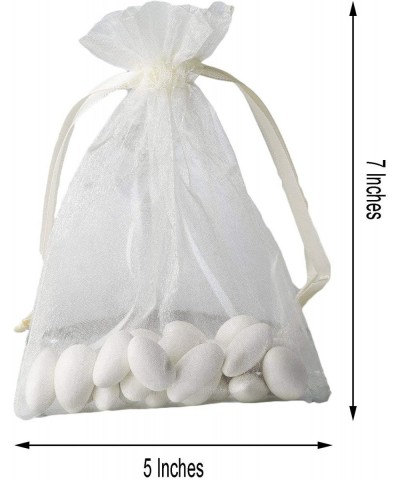 50 pcs 5x7-Inch Ivory Organza Drawstring Bags - Wedding Party Favors Jewelry Pouch Candy Gift Bags - Ivory - C712MA8Z7KY $9.4...