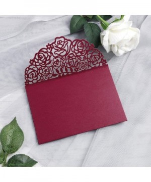 20 Pcs 5.12 x 7.21 inch Tri-fold Laser Cut Wedding Invitation Pocket for Wedding Quinceanera Bridal Shower Baby Shower Party ...