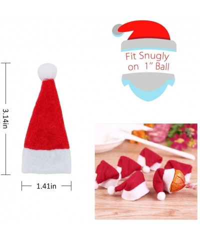 36 Pcs 1" Christmas Mini Red Santa Hats- Lollipop Bottle Candy Cover Cap Santa Claus Hats for Christmas Party Decor Doll Hand...