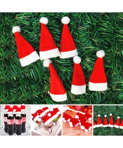 36 Pcs 1" Christmas Mini Red Santa Hats- Lollipop Bottle Candy Cover Cap Santa Claus Hats for Christmas Party Decor Doll Hand...