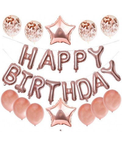Happy Birthday Balloon- Happy Birthday Banner- with 2Pcs Foil Balloons- 4Pcs Confetti Balloons- 6Pcs Latex Party Balloons- fo...
