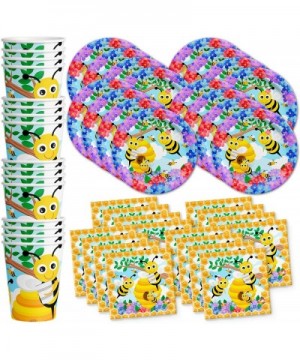 Bumble Bee Birthday Party Supplies Set Plates Napkins Cups Tableware Kit for 16 - CE18COE9TYL $6.46 Party Packs