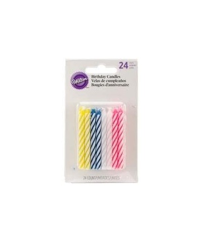 Birthday Candles 2-1/2 inch 24 pack -Assorted Colors-Spiral Striped (12-Pack) - CX115CX18FD $14.36 Birthday Candles