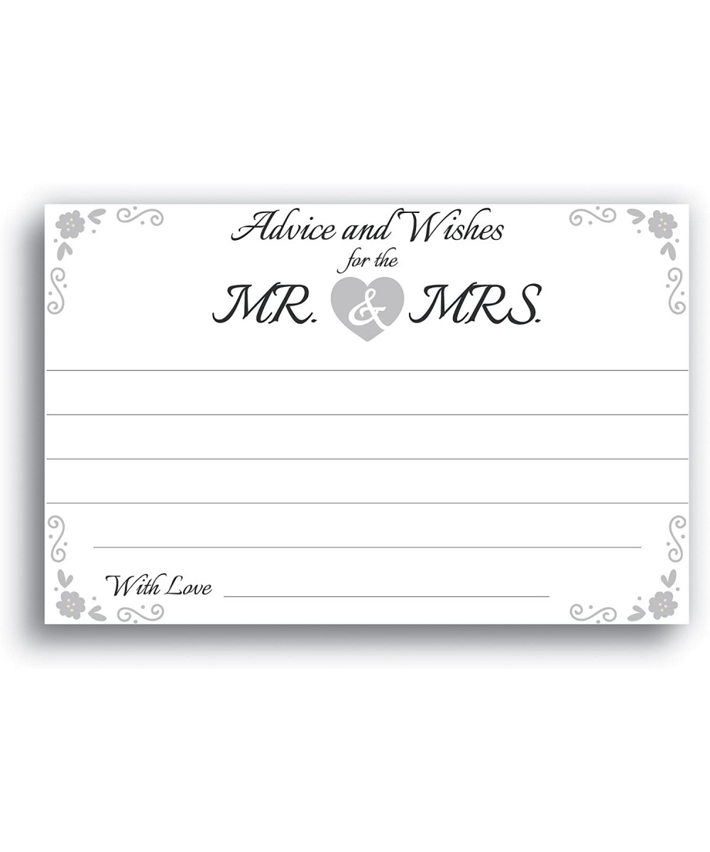 4x6 Advice and Wishes for The Mr. & Mrs. Cards - Gray - C712MYWKNO1 $11.16 Favors