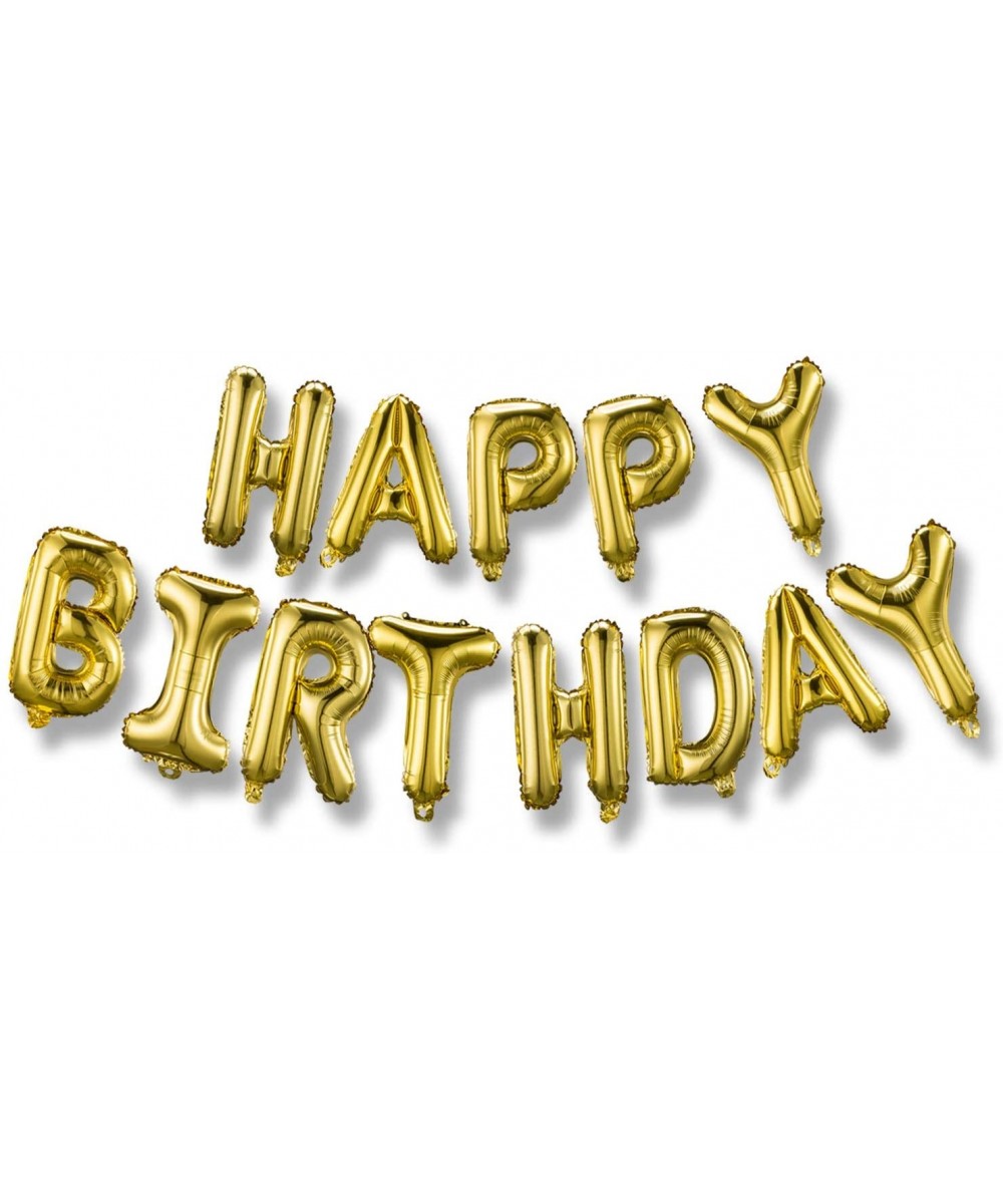 Happy Birthday Balloons Banner (3D Gold Lettering) Mylar Foil Letters - Inflatable Party Decor and Event Decorations for Kids...