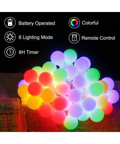 Globe String Lights- 23ft 50 LED Battery Powered String Lights with Remote Timer Room Hanging Bedroom Decoration Fairy Lights...