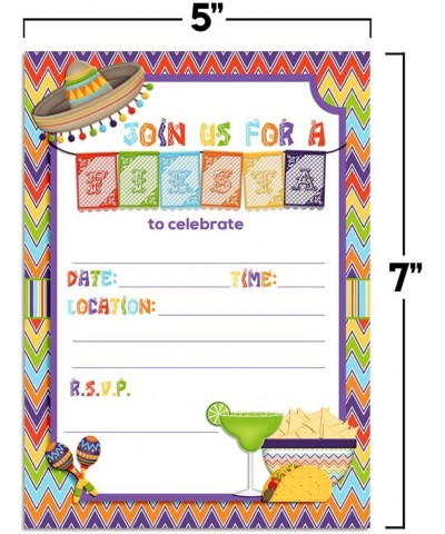 Mexican Fiesta Papel Picado Banner Themed Party Invitations for Birthday Celebration- Retirement- or Cinco De Mayo- 20 5"x7" ...