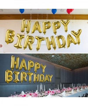 Happy Birthday Balloons Banner (3D Gold Lettering) Mylar Foil Letters - Inflatable Party Decor and Event Decorations for Kids...