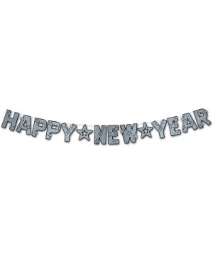 Glittered Happy New Year Streamer (black & silver) Party Accessory (1 count) (1/Pkg) - Black/Silver - CI111S5R3K3 $5.68 Strea...
