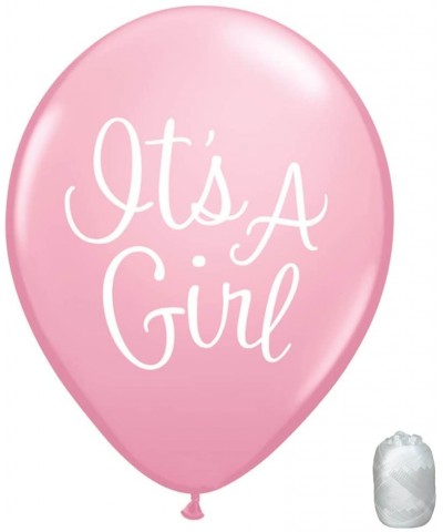 10 Pack 11" It's a Girl Baby Letters Writing Shower Latex Balloons with Matching Ribbon - C41863Q4AKS $5.51 Balloons