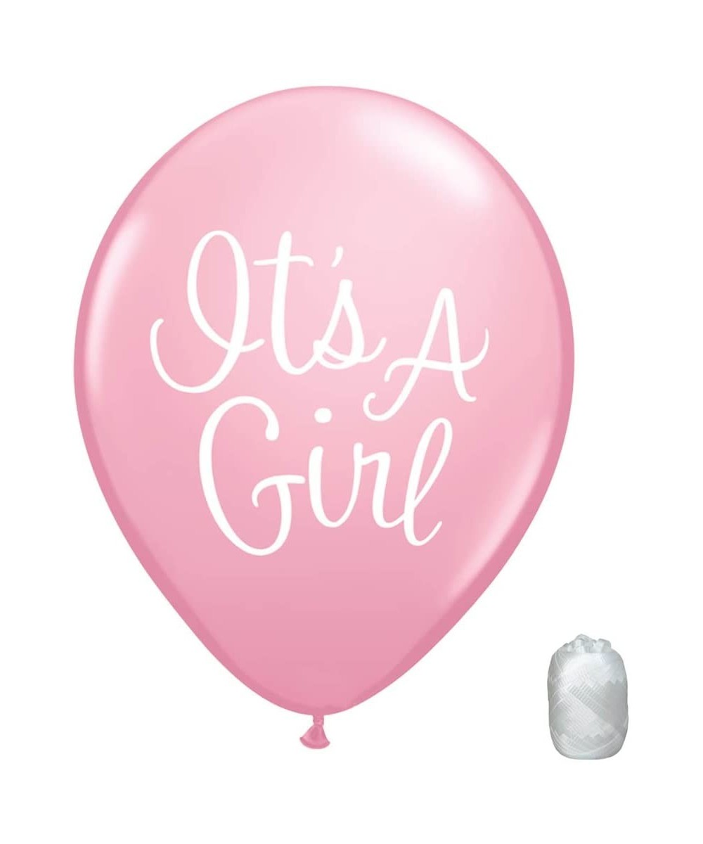 10 Pack 11" It's a Girl Baby Letters Writing Shower Latex Balloons with Matching Ribbon - C41863Q4AKS $5.51 Balloons