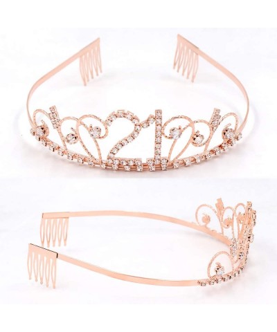 Quarantine Birthday Gifts - Rose Gold"21 & Quarantined" Sash + Rhinestone Crown Set - 21st Birthday Decorations- Gifts & Supp...