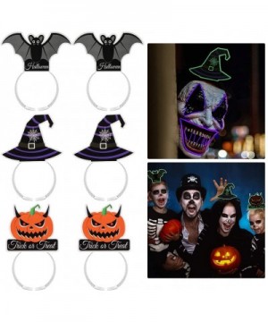 6pcs Halloween Party Headbands Pumpkin Hair Boppers Witch Hat Headwear Noctilucent Luminous Bat Hair Accessories for Hallowee...