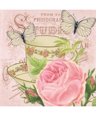 Matinee Paper Luncheon Napkins 40pcs Tea Party- Tea Cup with Rose and Butterflies Decoupage - CW12DOYOFJ7 $13.00 Tableware