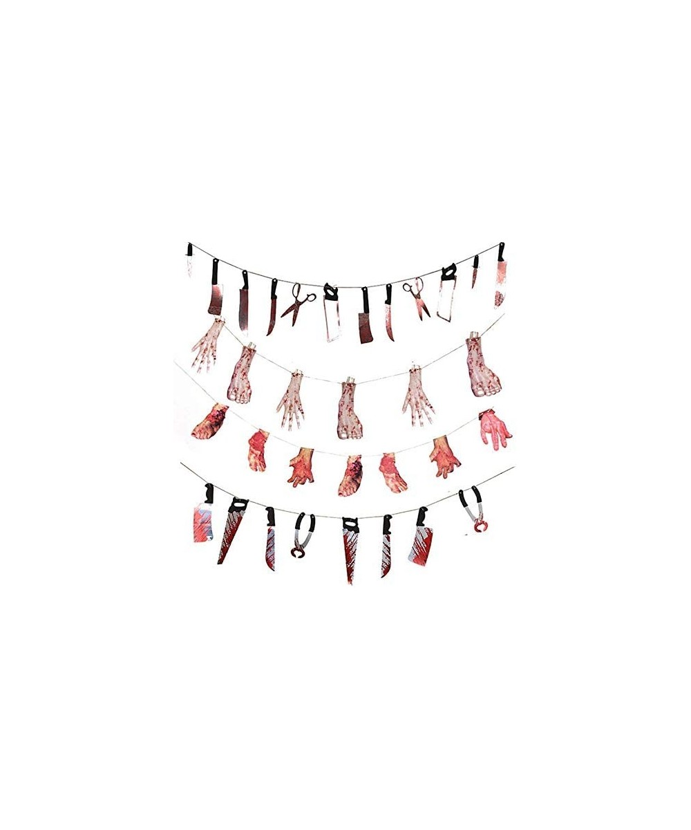 4 Pack Bloody Weapons Garland Banner- Halloween Zombie Vampire Party Decorations Supplies - CW19EE3LOAK $11.20 Banners