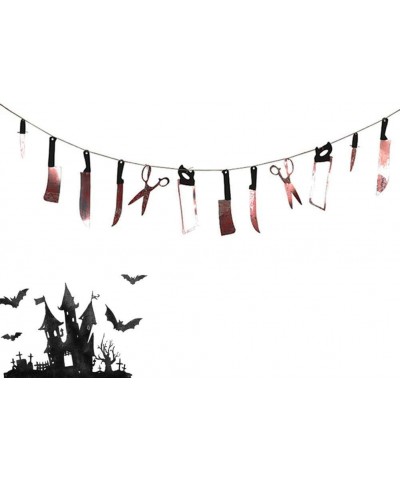 4 Pack Bloody Weapons Garland Banner- Halloween Zombie Vampire Party Decorations Supplies - CW19EE3LOAK $11.20 Banners