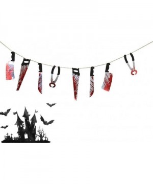 4 Pack Bloody Weapons Garland Banner- Halloween Zombie Vampire Party Decorations Supplies - CW19EE3LOAK $11.20 Banners