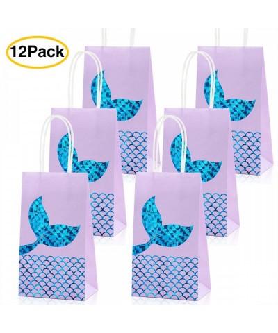 Mermaid Party Bags Mermaid Party Supplies Favors Mermaid Gift Bags Goodie Bag Glitter Treat Paper Bags for Kids Girls Mermaid...