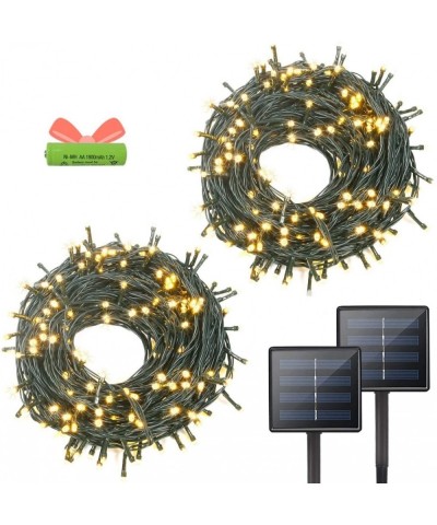 2Pack Each 72FT 200LED Solar Lights Outdoor- Upgraded Super Bright Solar String Lights Outdoor Waterproof- 8 Modes Solar Chri...