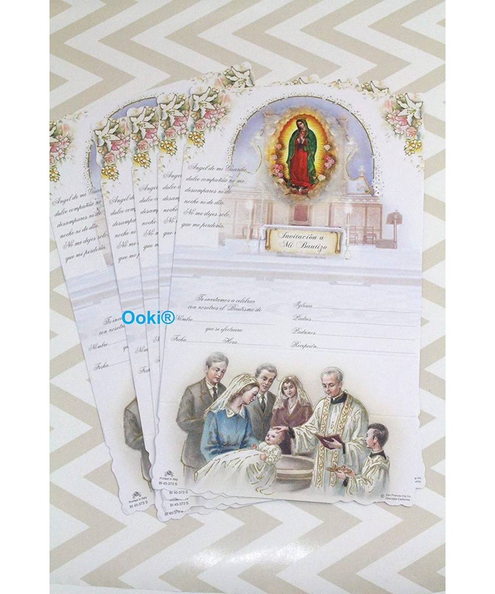 Invitations Lady Guadalupe Guardian Family Invitaciones de A Mi Bautizo Spanish Baptism Christening Party Favors (24) - CA18X...