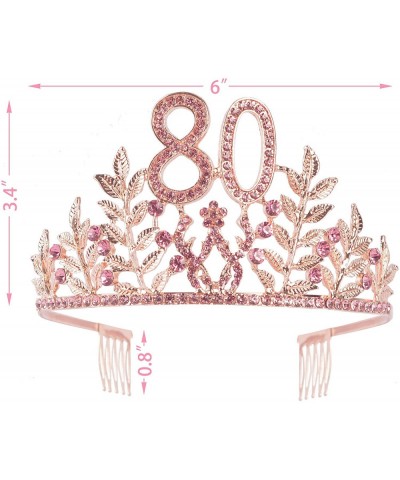 80th Birthday Gifts for Women- 80th Birthday Tiara and Sash- 80 Fabulous Sash and Crystal Tiara- 80th Birthday Decorations fo...