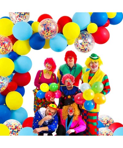 Carnival Circus Balloon Arch and Garland Kit - 105 Pack Red Blue Yellow Latex Balloons and Rainbow Multicolor Pre-Filled Conf...