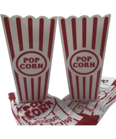 Movie Lovers Accessory Gift Set with 2 Pairs of Popcorn Socks and Two Buckets - CX18IEU477E $12.76 Favors