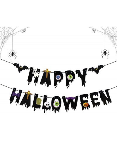 Happy Halloween Banner- Spooky Halloween Banner- Cartoon Halloween Banner Halloween Decorations- Happy Halloween Sign - CI19C...