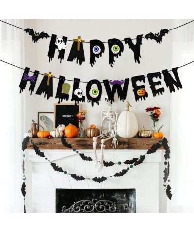 Happy Halloween Banner- Spooky Halloween Banner- Cartoon Halloween Banner Halloween Decorations- Happy Halloween Sign - CI19C...