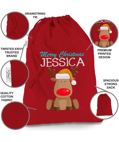 Personalised Xmas Red Nose Reindeer X-Large Red Christmas Santa Sack Gift Bag - Red - C212NFICIX6 $19.17 Stockings & Holders