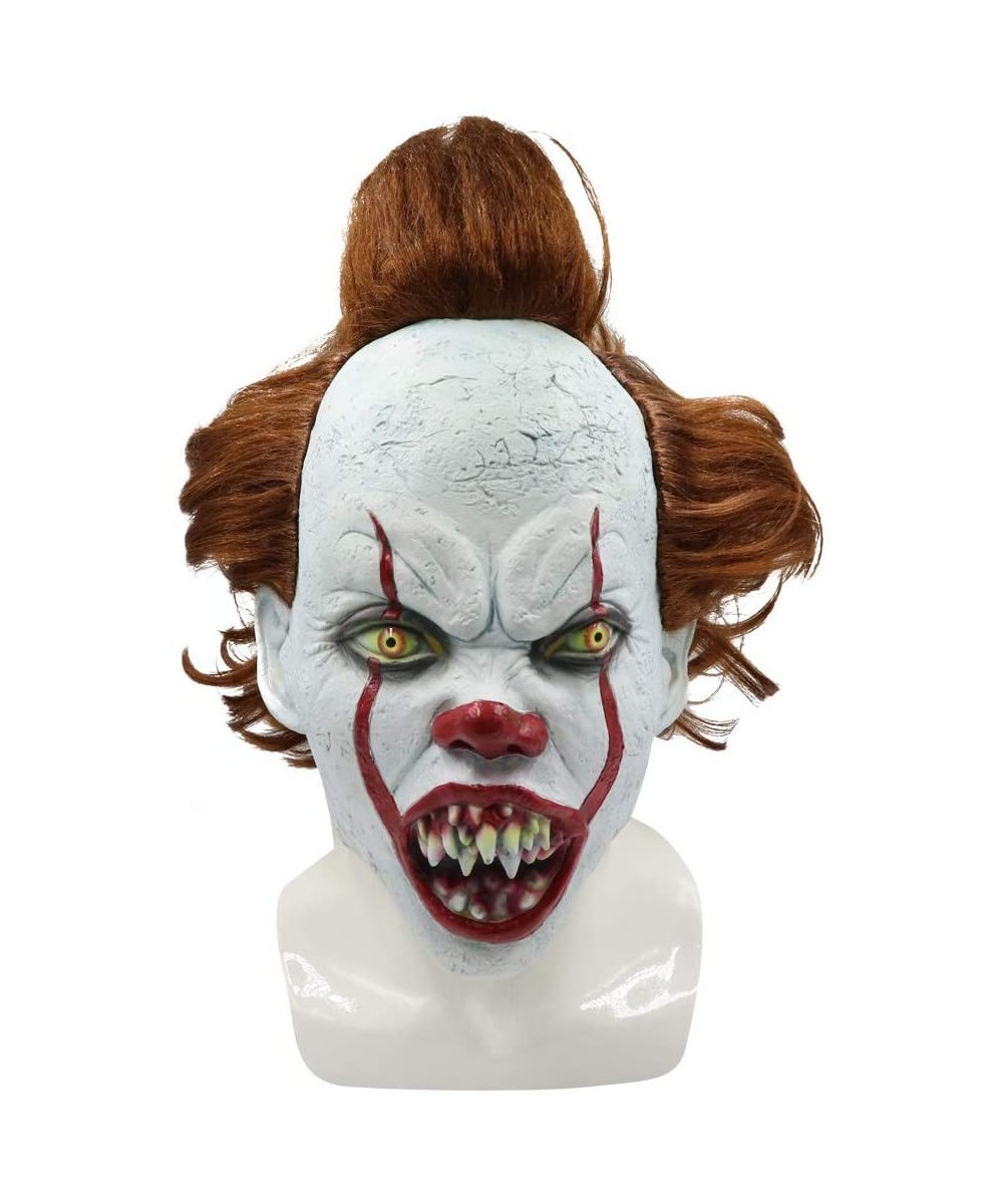 Creepy Halloween Costume Clown Mask Scary Party Decoration (A) - CV18YKZ0R0O $21.18 Adult Novelty