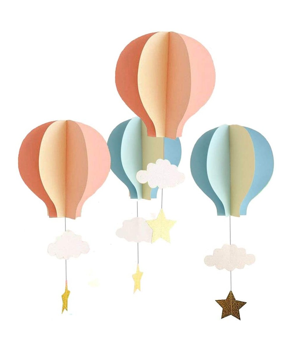 8 Pcs Large Size Hot Air Balloon 3D Paper Garland Hanging Decorations for Wedding Baby Shower Birthday Party Decorations - Pi...