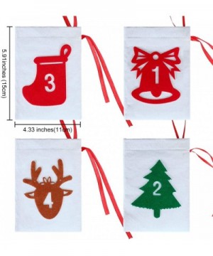 Christmas Calendar Advent Calendar 24 Days Christmas Countdown Calendar Hanging Felt Gift Bags for Christmas Party Home Decor...