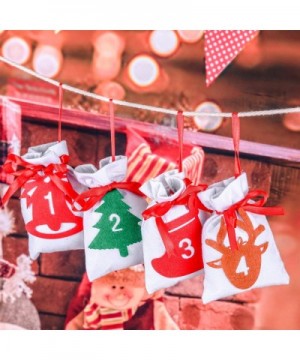 Christmas Calendar Advent Calendar 24 Days Christmas Countdown Calendar Hanging Felt Gift Bags for Christmas Party Home Decor...