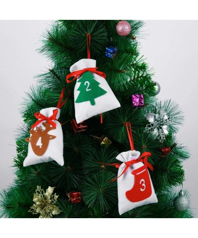 Christmas Calendar Advent Calendar 24 Days Christmas Countdown Calendar Hanging Felt Gift Bags for Christmas Party Home Decor...