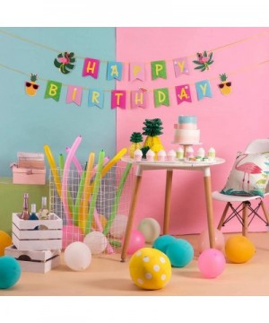 Summer Party Happy Birthday Banner Hawaiian Flamingo Pineapple Theme Luau Party Decorations SUNBEAUTY - C519CZM5XNK $6.01 Ban...