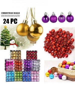 Christmas Balls Ornaments for Xmas Tree - 24Pcs Mini Christmas Decorations Tree Balls Hanging Baubles for Holiday Wedding Par...
