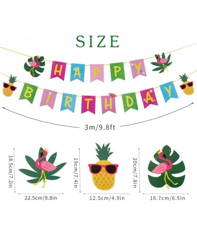 Summer Party Happy Birthday Banner Hawaiian Flamingo Pineapple Theme Luau Party Decorations SUNBEAUTY - C519CZM5XNK $6.01 Ban...