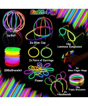 Glow Sticks-200 8" Glow Sticks 510PC Glow Party Supplies Favors Connectors for Glow Caps/Ear Rings/Finger Rings/Necklaces/Bra...