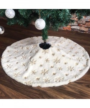 Christmas Tree Skirt-48 inches Large White Luxury Faux Fur Tree Skirt Christmas Decorations Holiday Thick Plush Tree Xmas Orn...